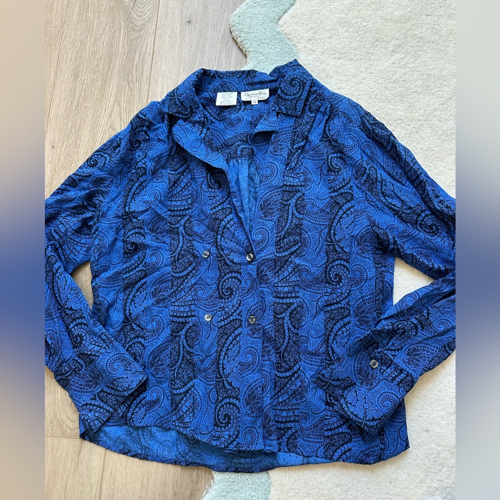 Vintage Christian Dior paisley top - Picture 3 of 8